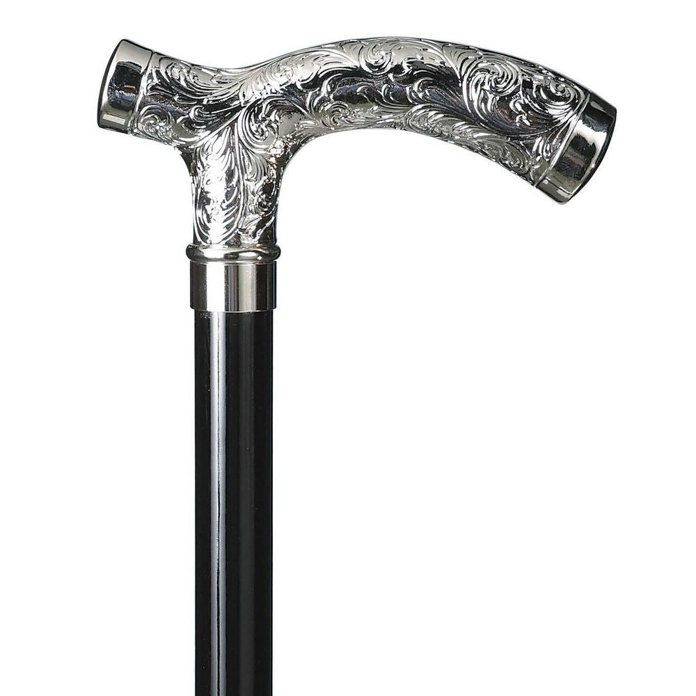 Spadserestok - FLORAL CRUTCH CHROME - Spaderestok fra Ottavio Recalcati di Renato hos The Prince Webshop