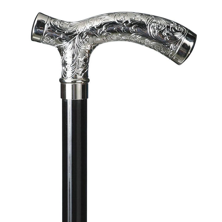 Spadserestok - FLORAL CRUTCH CHROME - Spaderestok fra Ottavio Recalcati di Renato hos The Prince Webshop