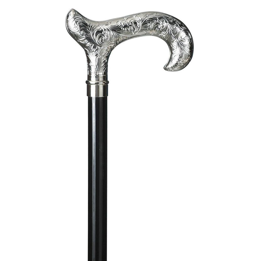 Spadserestok Derby Håndtag Paisley Chrome - Spaderestok fra Ottavio Recalcati di Renato hos The Prince Webshop