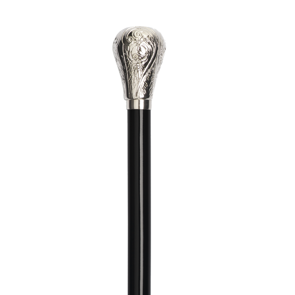 Spadserestok - NICKEL KNOB ENGRAVED - Spaderestok fra Ottavio Recalcati di Renato hos The Prince Webshop