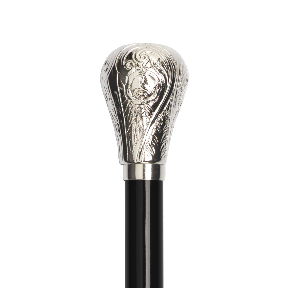 Spadserestok - NICKEL KNOB ENGRAVED - Spaderestok fra Ottavio Recalcati di Renato hos The Prince Webshop