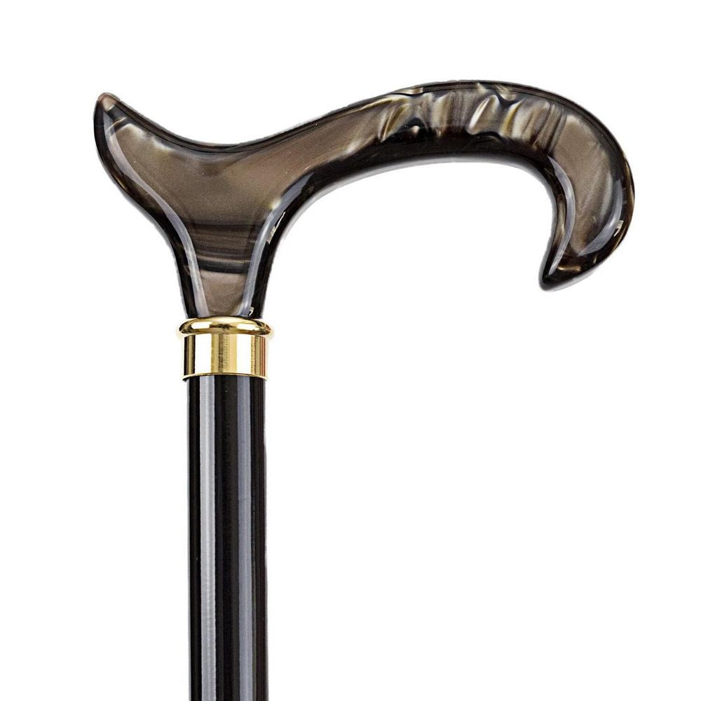 Spadserestok - Sort Bøg med Brun Acryl Derby - Spaderestok fra Ottavio Recalcati di Renato hos The Prince Webshop
