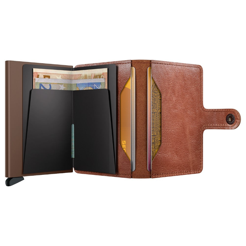 SECRID Miniwallet Vintage Cognac & Silver