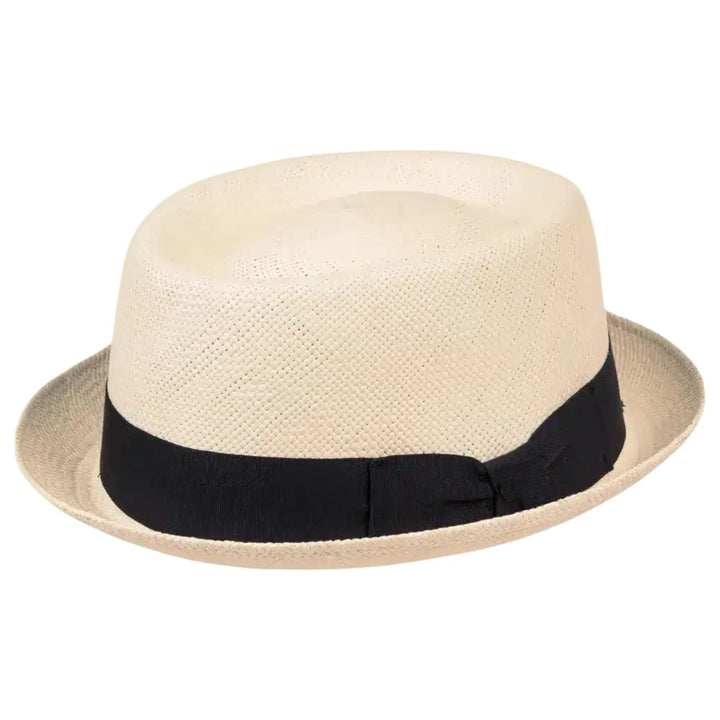 MJM LEO Pork Pie Panama Strå Hat - Natur / Sort