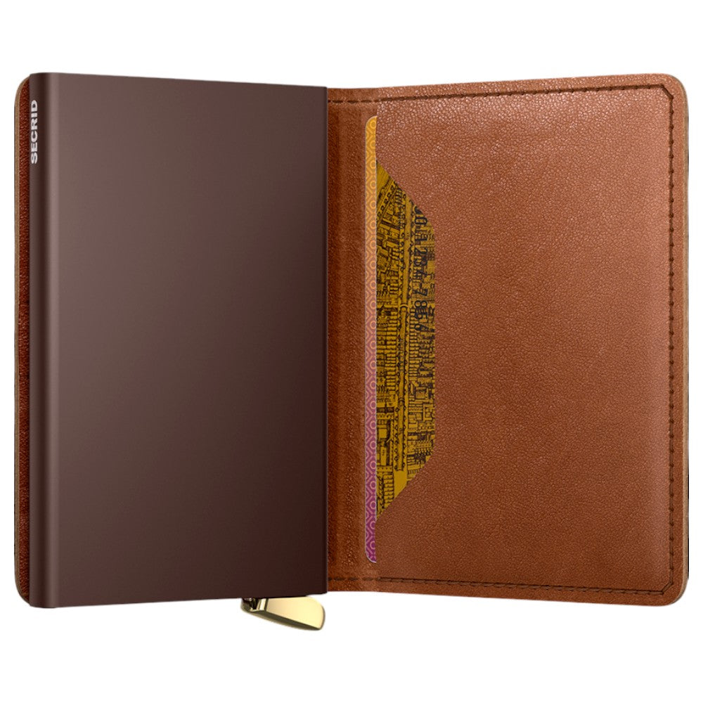 SECRID Premium Slimwallet Emboss Lines Cognac +