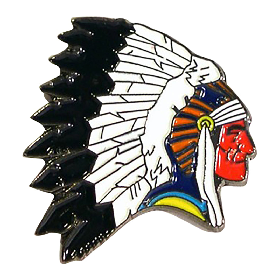 American Indian Chief Metal Enamel Lapel Pin Badge - Reversnål fra The Prince's Own hos The Prince Webshop