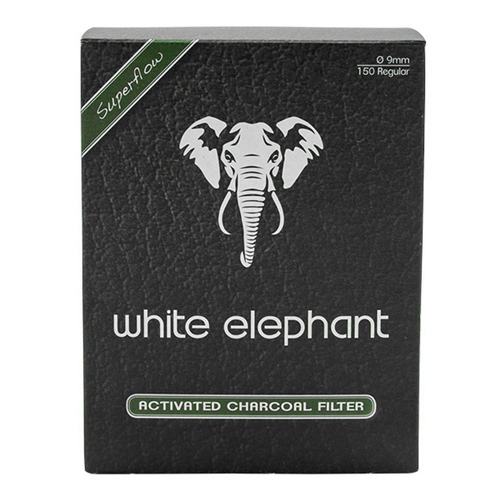 KOPP White Elephant 9 mm Aktivt Kul Filter til Pibe - 150 stk - Pibe Tilbehør fra KOPP hos The Prince Webshop