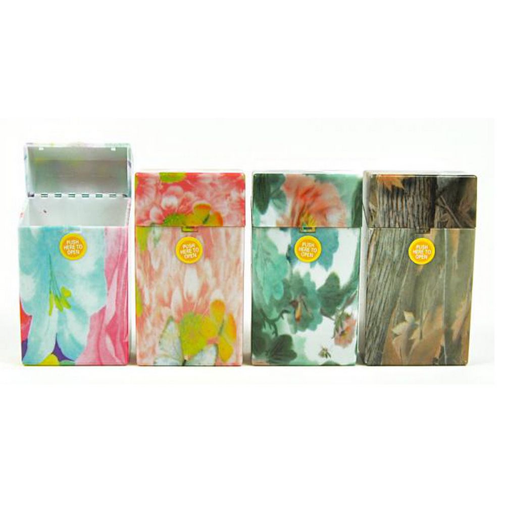 Plastik Floral Cigaretbox til 20 stk 100S (Lange) - 1 Stk - Cigaret Etui fra Smokers United hos The Prince Webshop