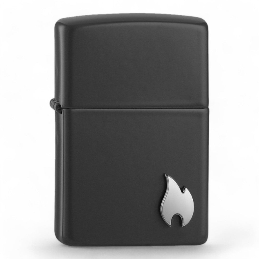 ZIPPO Lighter 218C Silver Flame Emblem - Zippo Lighter fra Zippo hos The Prince Webshop