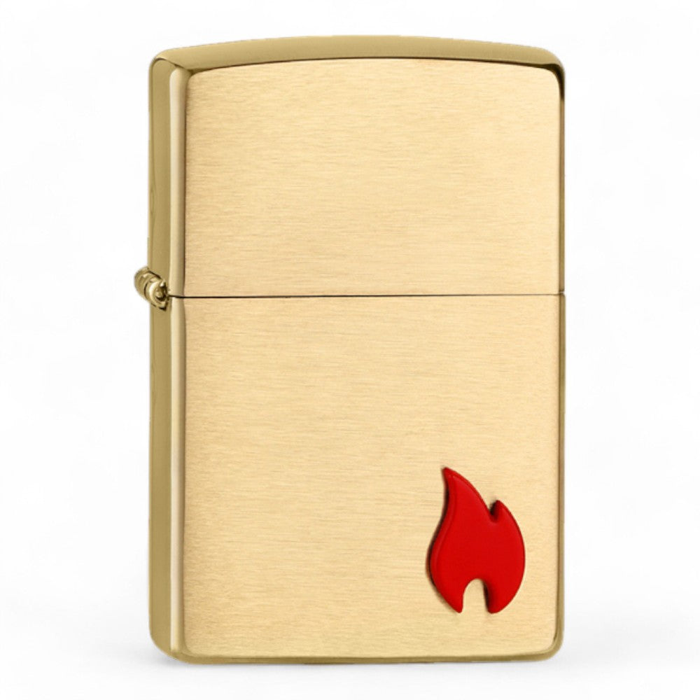 ZIPPO Lighter 204B Red Flame Emblem - Zippo Lighter fra Zippo hos The Prince Webshop