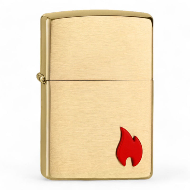 ZIPPO Lighter 204B Red Flame Emblem - Zippo Lighter fra Zippo hos The Prince Webshop