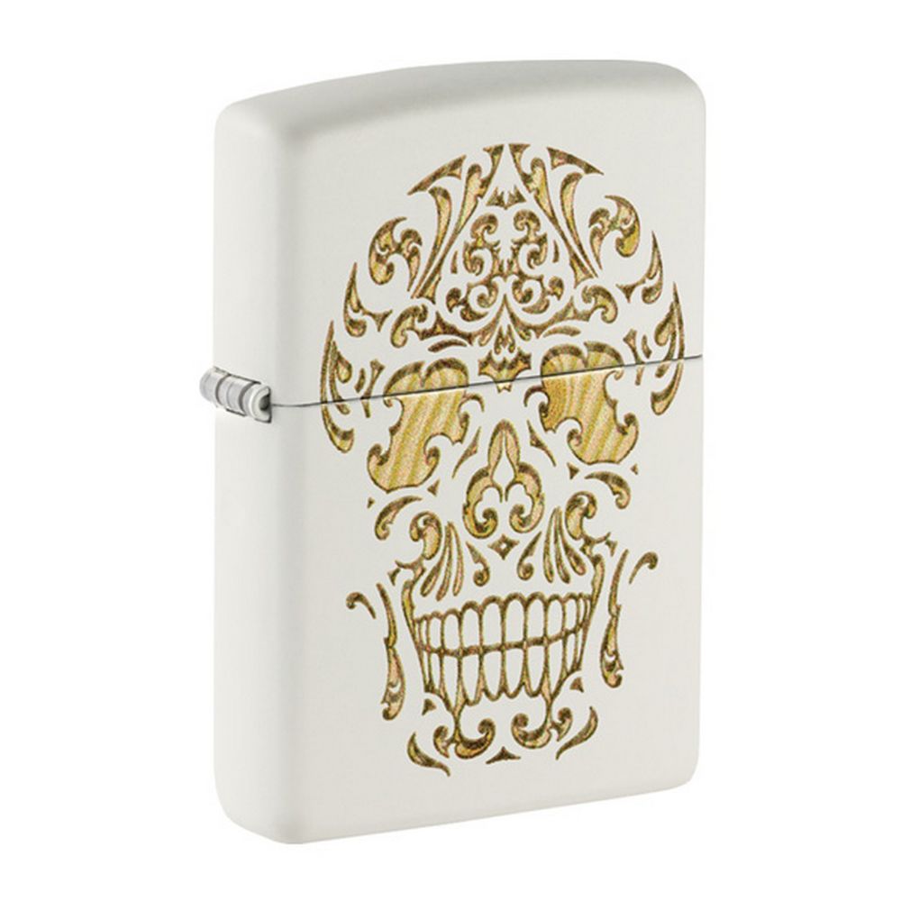 Zippo Lighter Skull - White Matte - Zippo Lighter fra Zippo hos The Prince Webshop