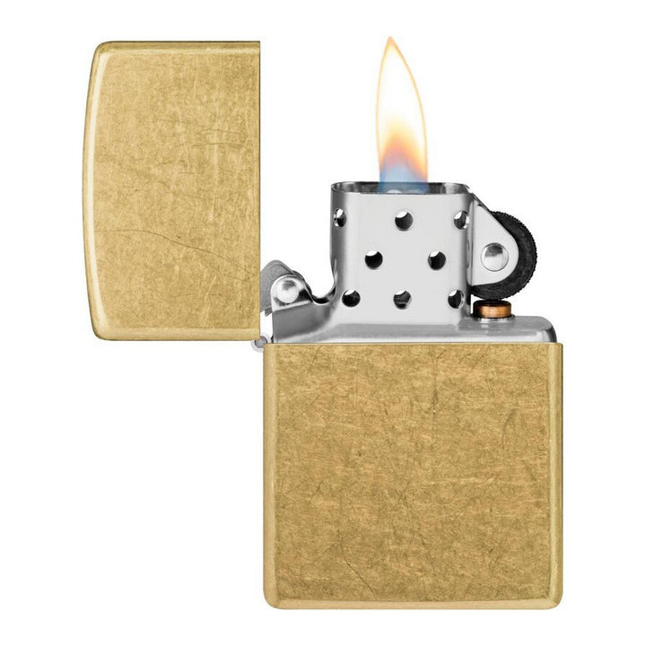 Zippo Lighter Street Brass - Zippo Lighter fra Zippo hos The Prince Webshop