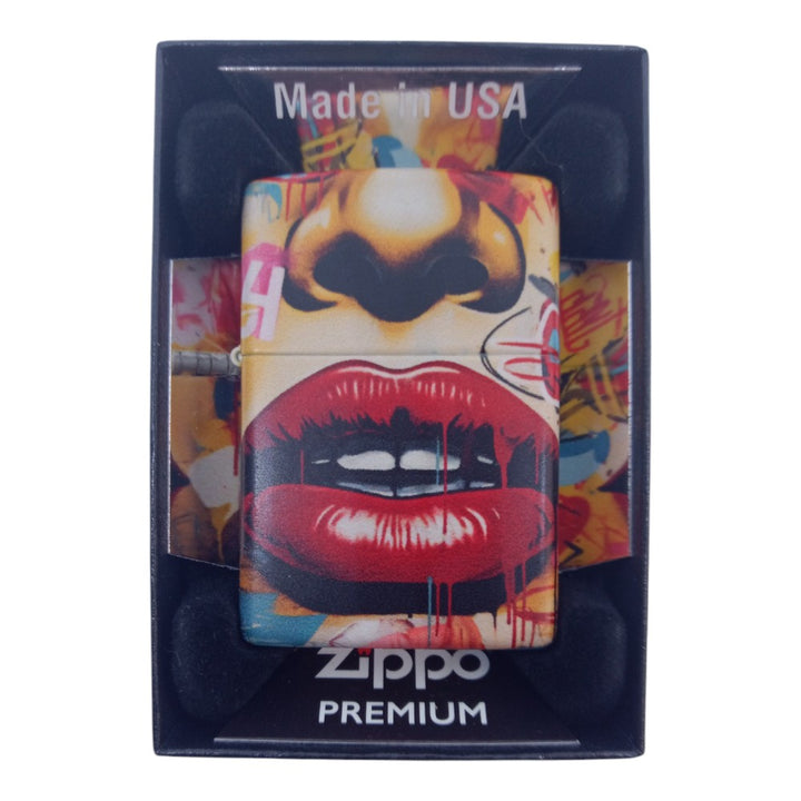 Zippo Premium 60007208 Street Art Face Design - Zippo Lighter fra Zippo hos The Prince Webshop