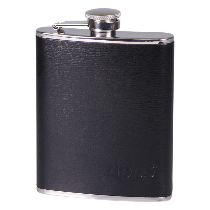 Zippo 17 cl Lommelærke Sort Læder - Lommelærke fra Zippo hos The Prince Webshop