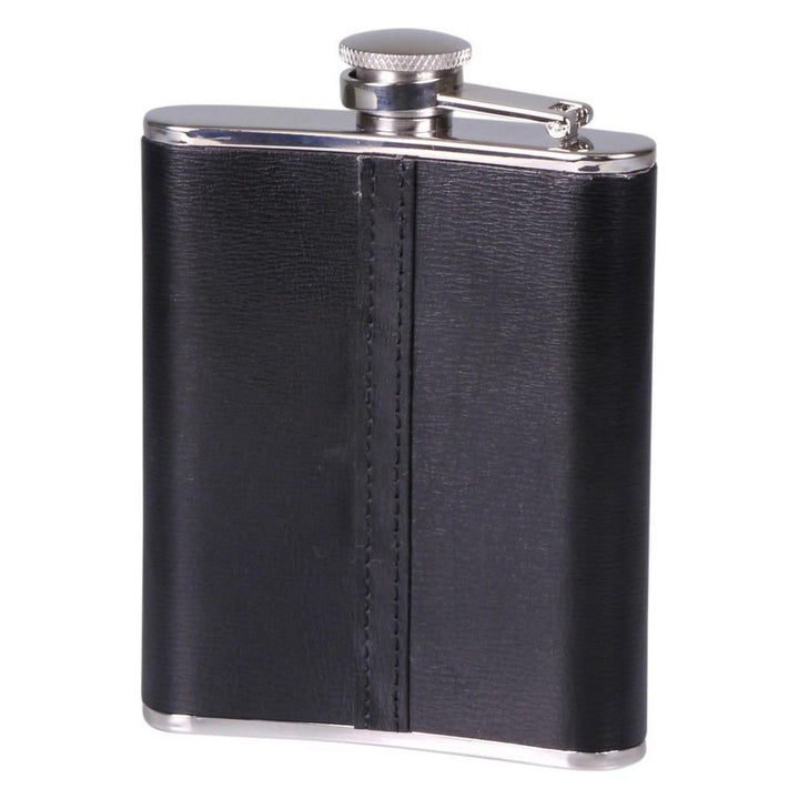 Zippo 17 cl Lommelærke Sort Læder - Lommelærke fra Zippo hos The Prince Webshop