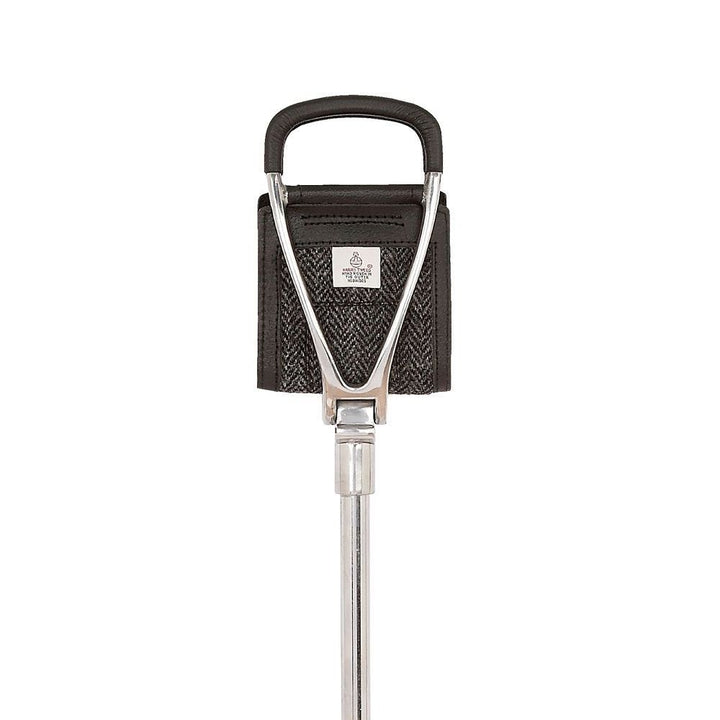 Chrome Justerbar Jagtstok med Harris Tweed Sæde - Sort - Jagtstok fra Charles Buyers & Co Ltd hos The Prince Webshop