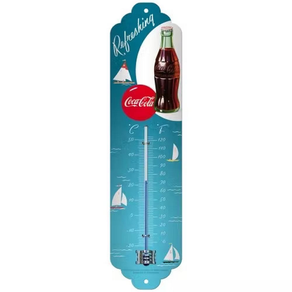 Retroworld Coca-Cola Sailing Boats Thermometer - 7 x 28 cm - Termometer fra Retroworld hos The Prince Webshop