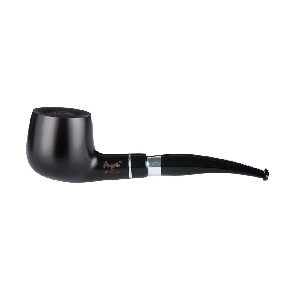 Angelo Lux Pibe - Sort Mat Glat - Letbøjet med Ring - Pibe fra Angelo hos The Prince Webshop