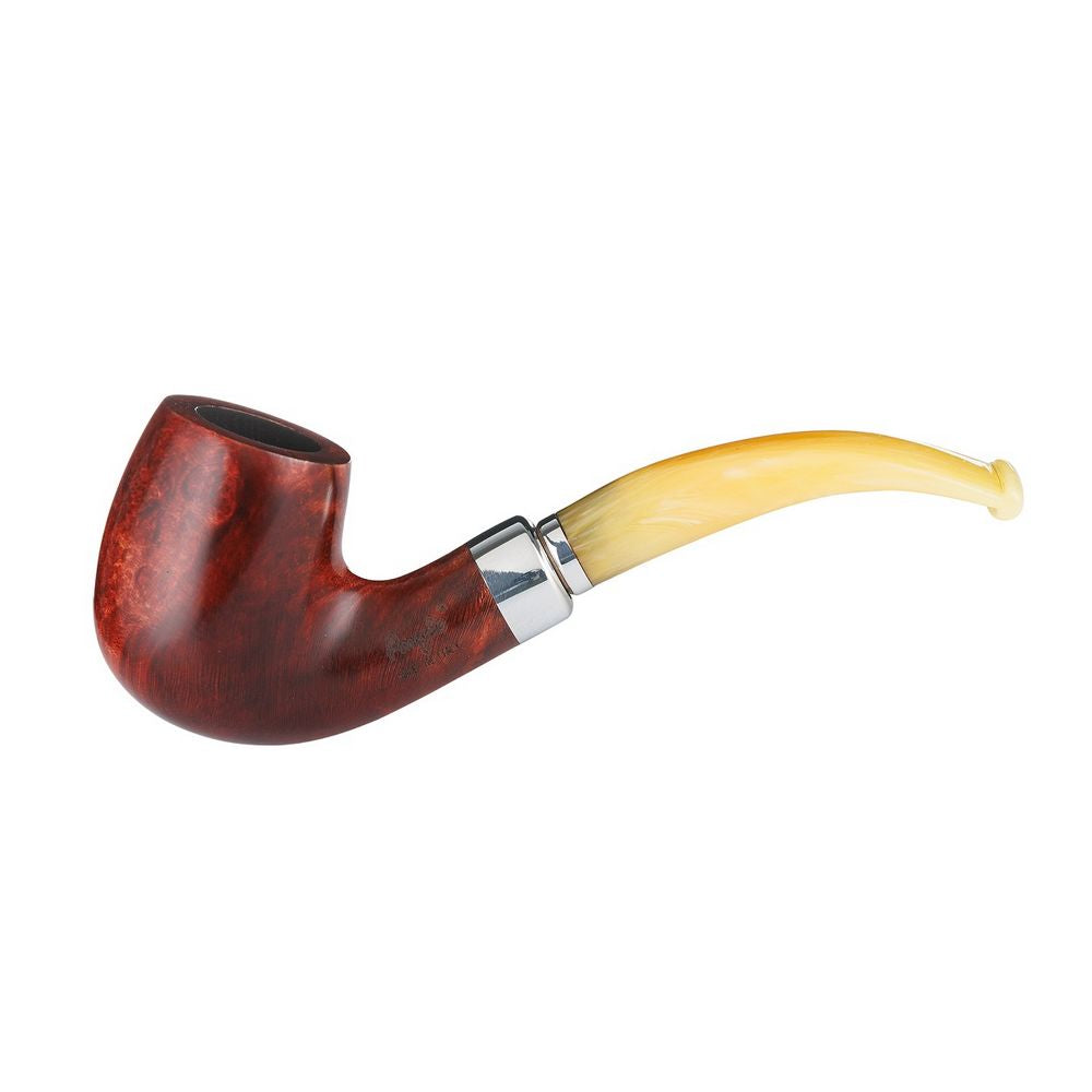 Angelo Lux Pibe - Rødbrun Bruyere - Bøjet med Ring - Pibe fra Angelo hos The Prince Webshop