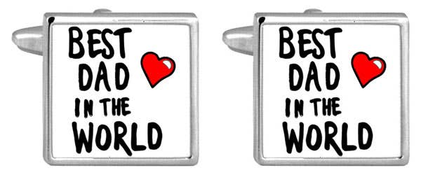 Best Dad In The World Manchetknapper - Manchetknapper fra David Aster Collection hos The Prince Webshop
