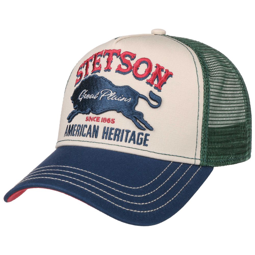Stetson Trucker Cap Great Plains - Blue / Sand - Baseball Cap fra Stetson hos The Prince Webshop