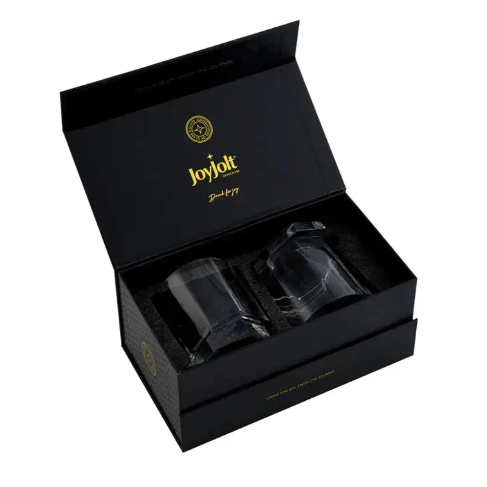 JoyJolt - Aqua Vitae Octagon Whiskey Glas - Sæt af 2 - Whiskey Glas fra JoyJolt USA hos The Prince Webshop