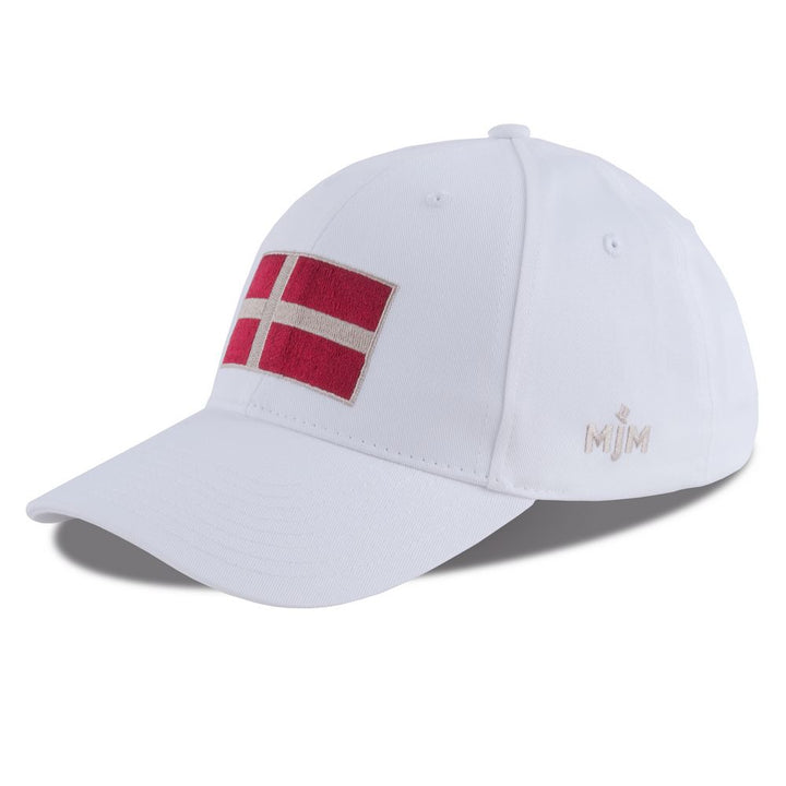 MJM DK Dannebrog Baseball Kasket - Hvid - Baseball Cap fra MJM Hats hos The Prince Webshop