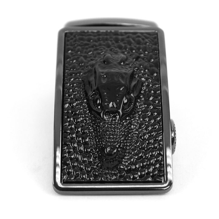 Auto Slide & Lock Bælte Spænde - Dark Metal og Sort - Uden Livrem - Bælte fra The Prince's Collection hos The Prince Webshop