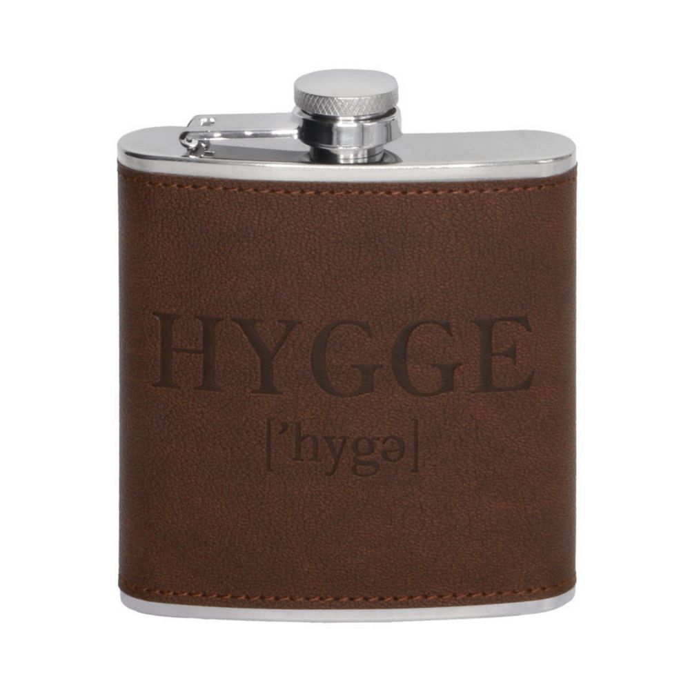 HYGGE Lommelærke - Rustfrit Stål med Kunstlæder - Lommelærke fra Memories of Denmark hos The Prince Webshop
