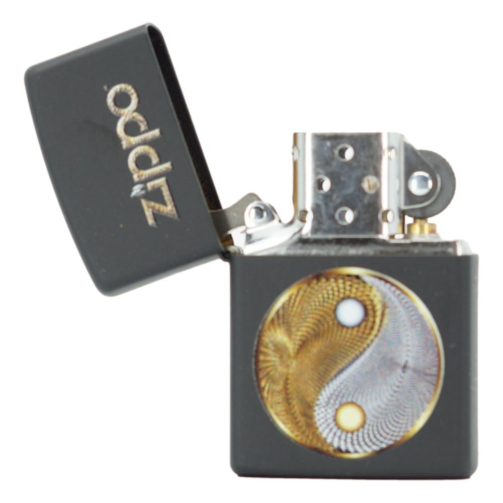Zippo Lighter Mat Sort - Abstract Ying Yang - Zippo Lighter fra Zippo hos The Prince Webshop