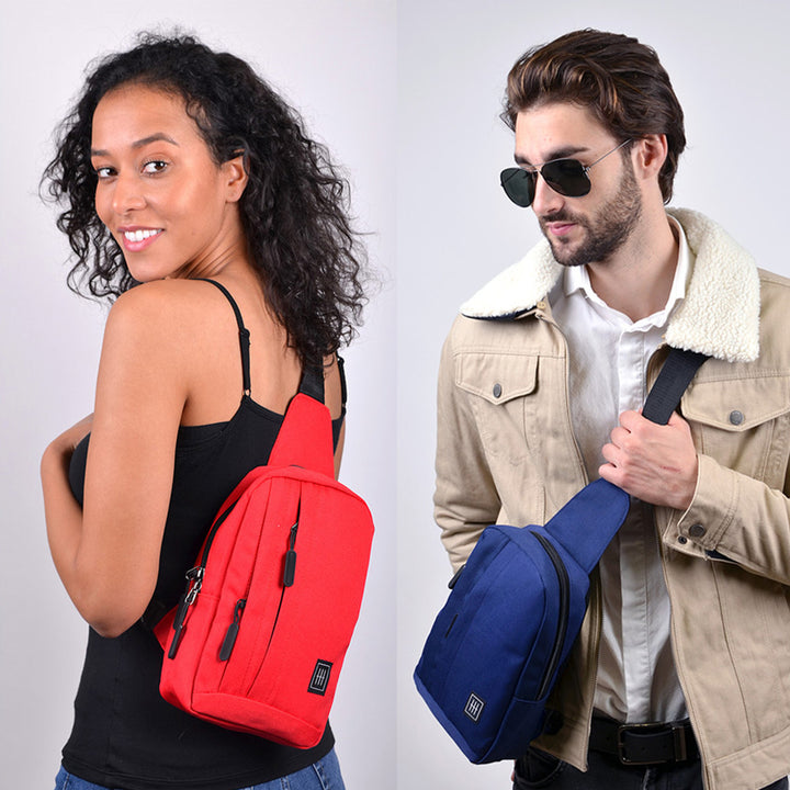 Crossbody Sling Bag - Charcoal med Vendbar Strop - Taske fra Westend hos The Prince Webshop