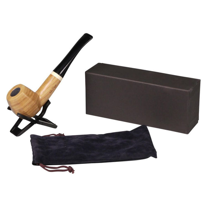 Mr. Pipe Pibe Natur Redwood Kantet inkl. Stand - Pibe fra Mr. Pipe hos The Prince Webshop