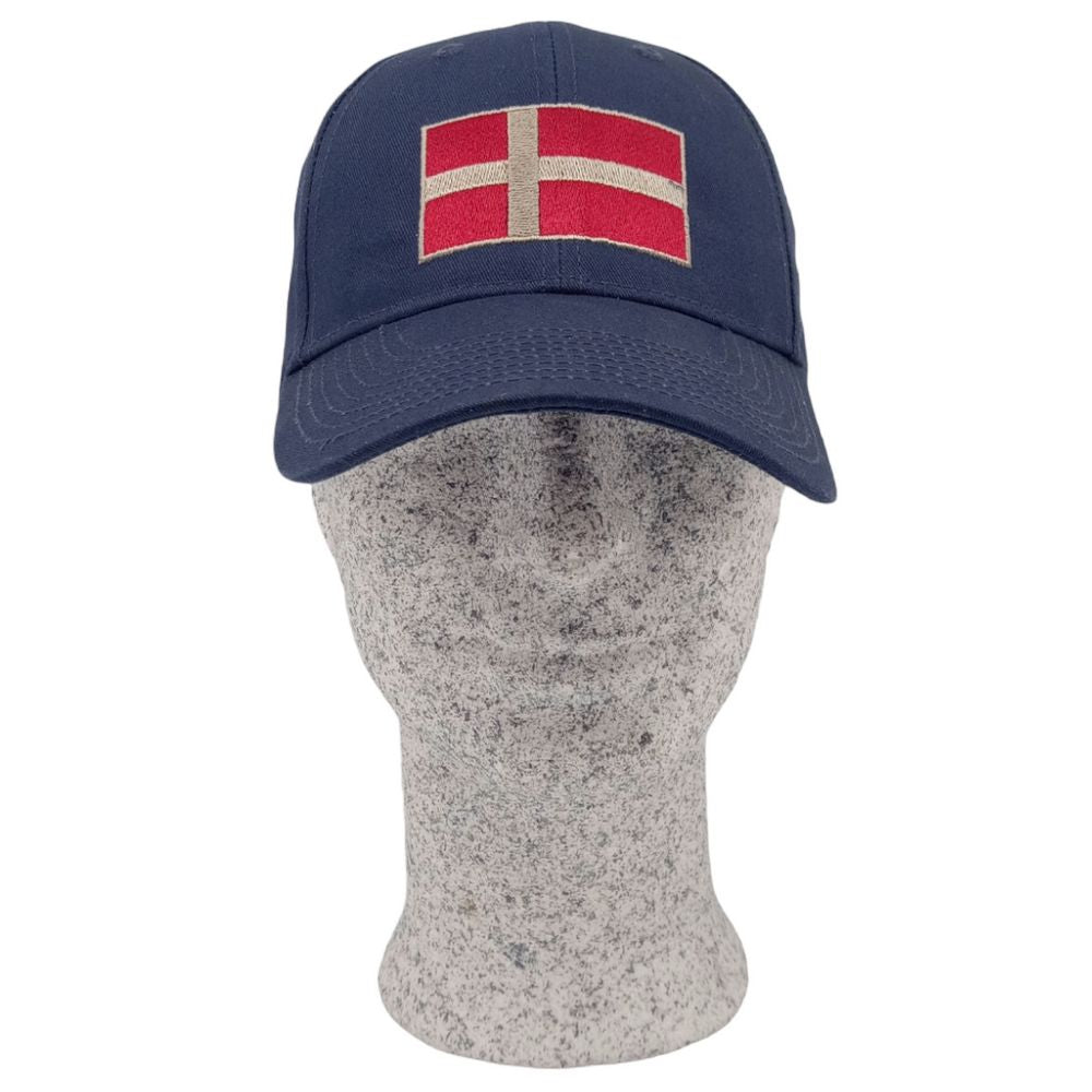 MJM DK Dannebrog Baseball Kasket - Navy - Baseball Cap fra MJM Hats hos The Prince Webshop