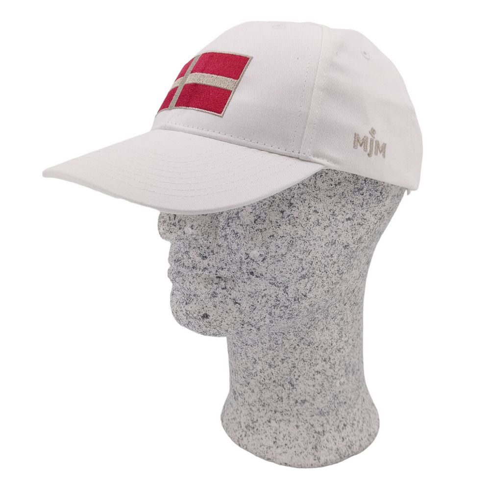 MJM DK Dannebrog Baseball Kasket - Hvid - Baseball Cap fra MJM Hats hos The Prince Webshop