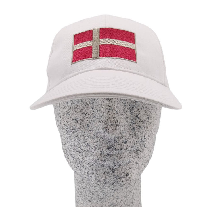 MJM DK Dannebrog Baseball Kasket - Hvid - Baseball Cap fra MJM Hats hos The Prince Webshop