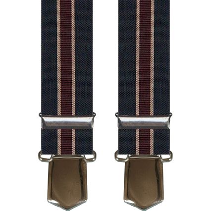 Brede Mørkeblå Seler med Vinrød Stribe - Seler fra SCANBELT Shooster hos The Prince Webshop