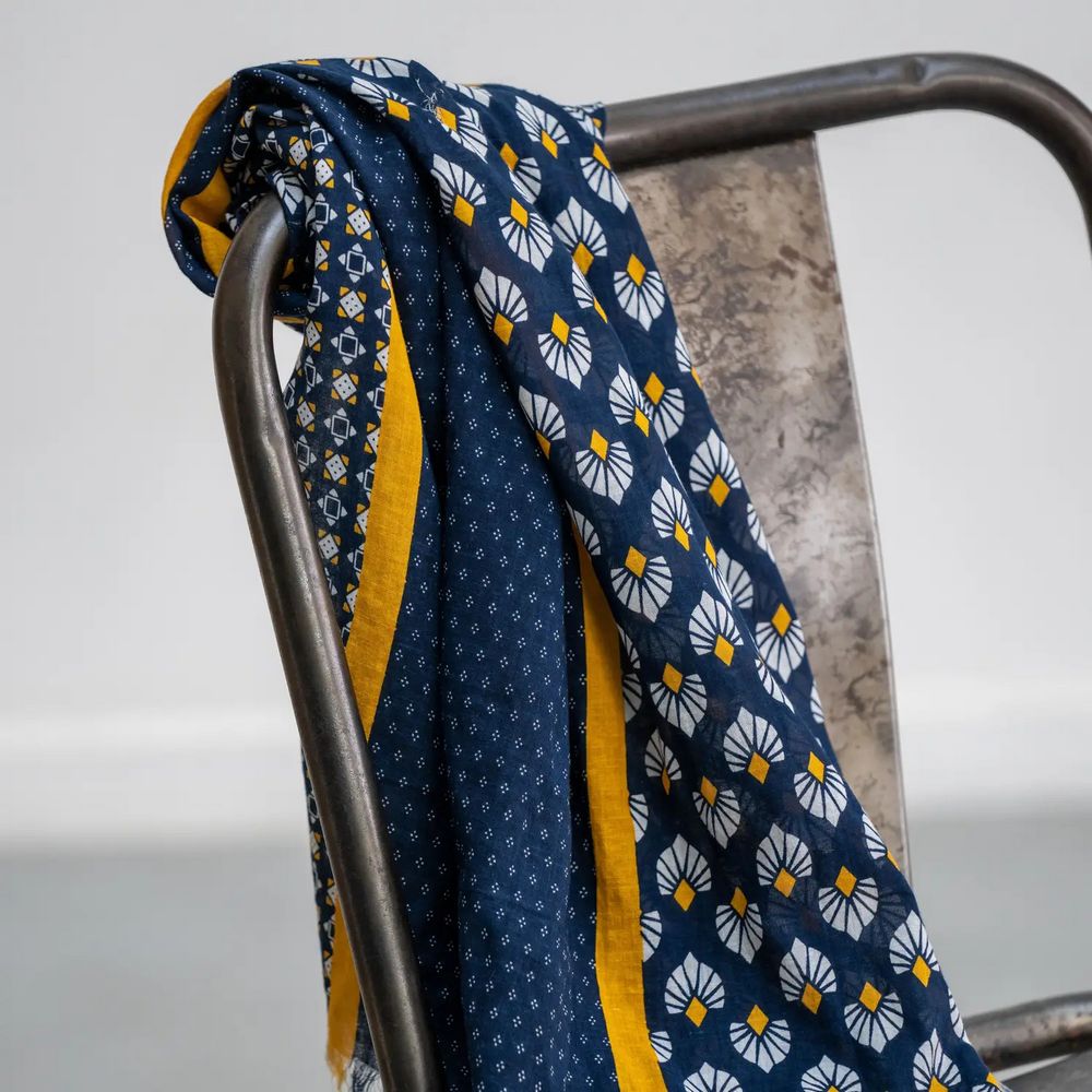 Cotton Scarf Aztec Pattern - Sommer Tørklæde i Øko Bomuld - Halstørklæde fra Billybelt hos The Prince Webshop