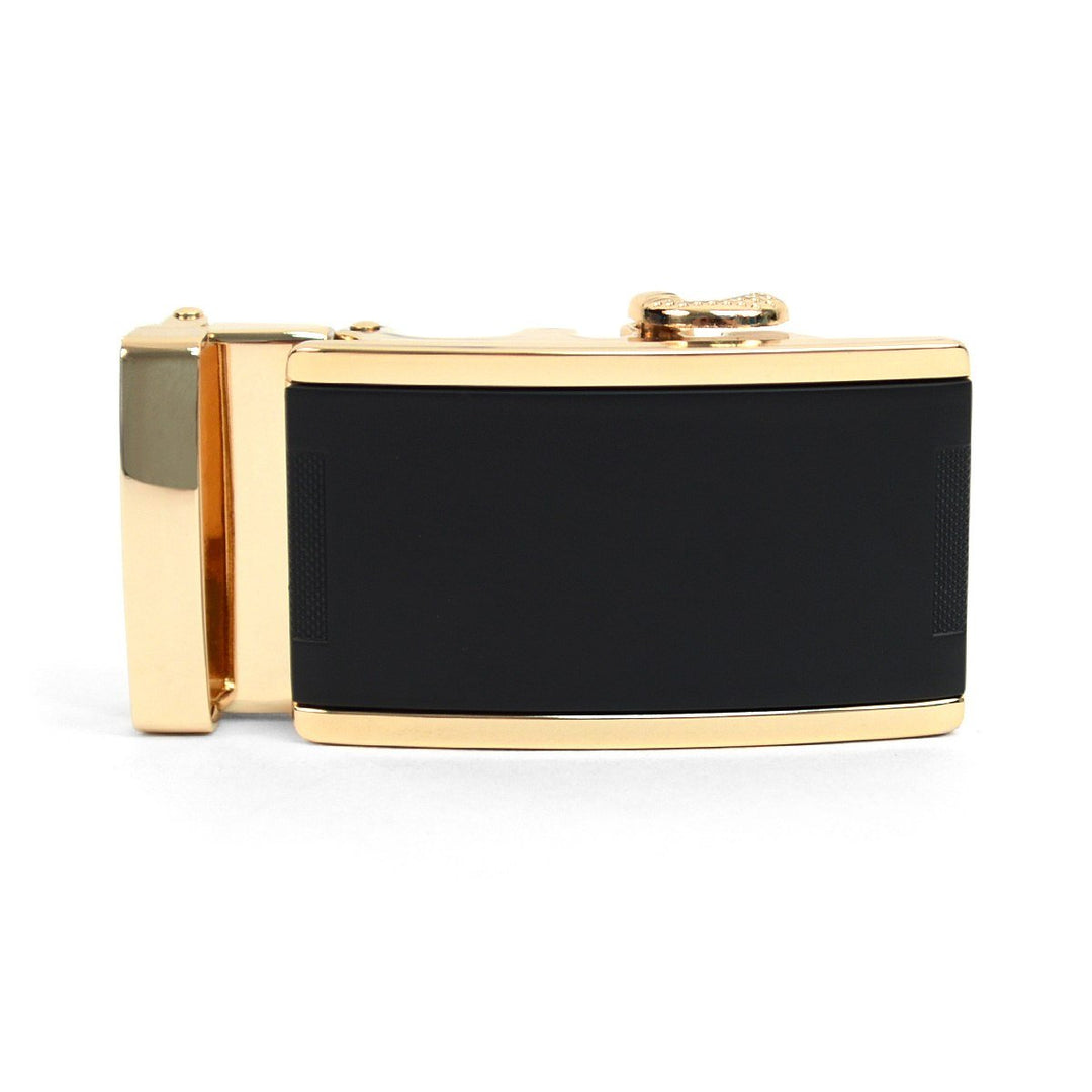 Auto Slide & Lock Bælte Spænde - Guld og Sort - Uden Livrem - Bælte fra The Prince's Collection hos The Prince Webshop