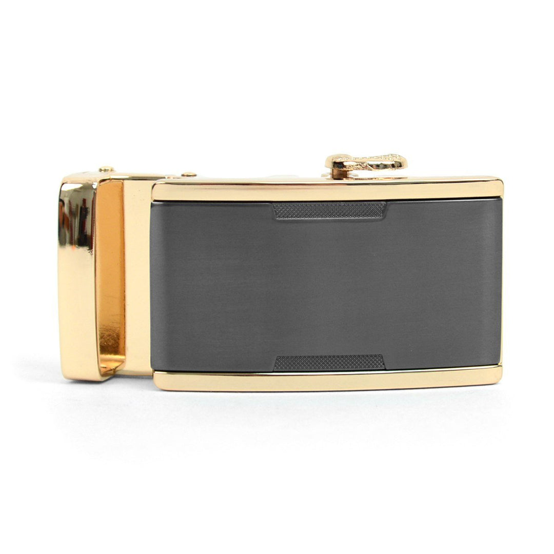 Auto Slide & Lock Bælte Spænde - Guld og Sort - Uden Livrem - Bælte fra The Prince's Collection hos The Prince Webshop