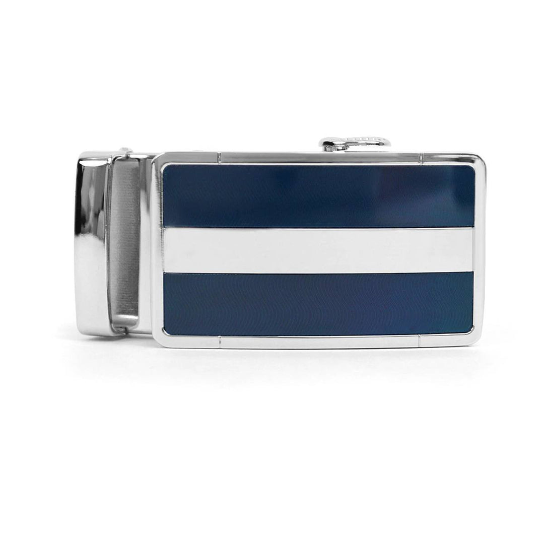 Auto Slide & Lock Bælte Spænde - Sølv og Sort - Uden Livrem - Bælte fra The Prince's Collection hos The Prince Webshop