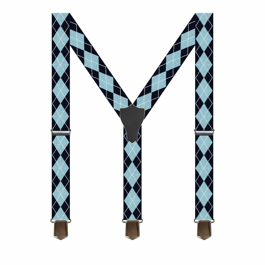 Brede Seler Blå Argyle - Seler fra SCANBELT Shooster hos The Prince Webshop