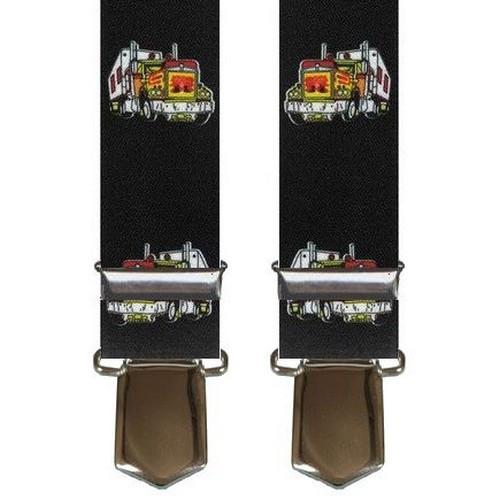 Brede Trucker Seler Blå/Sorte med X ryg og Clips - Seler fra SCANBELT Shooster hos The Prince Webshop
