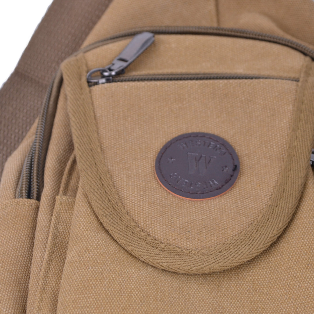 Canvas Crossbody Slinger Bag Tan - Funktionel Taske - Taske fra Westend hos The Prince Webshop