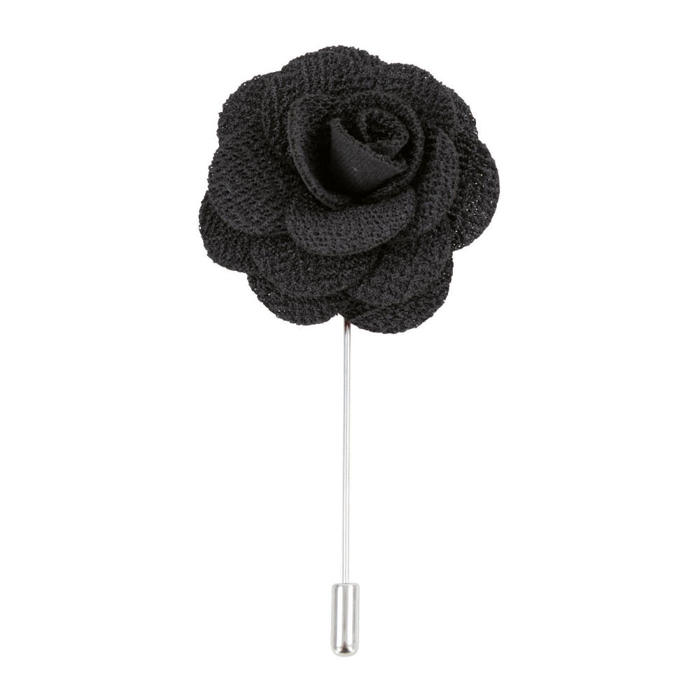 David Aster - Black Flower Lapel Pin - Reversnål fra David Aster Collection hos The Prince Webshop