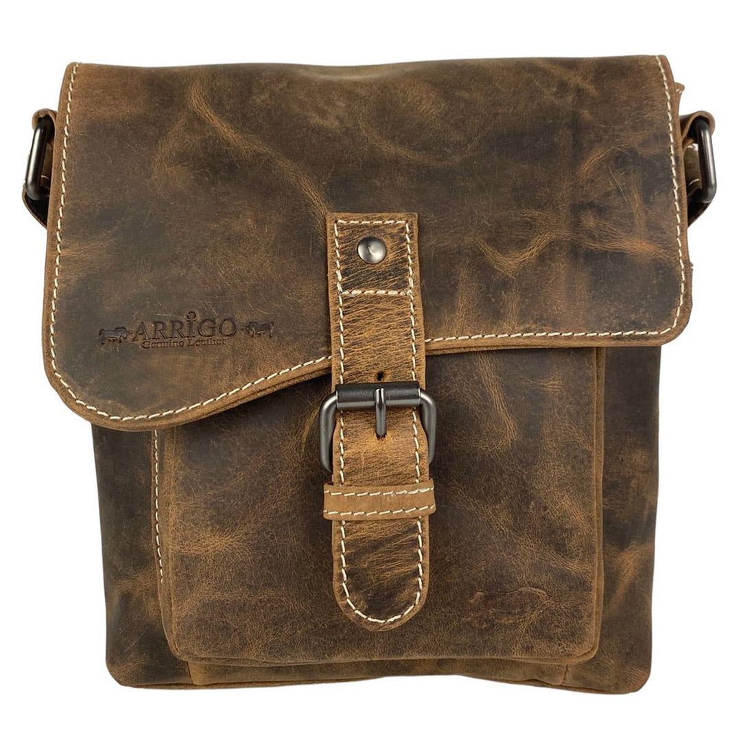 Arrigo Shoulder Bag with Flap Buffalo Leather - Cognac - Taske fra Arrigo hos The Prince Webshop