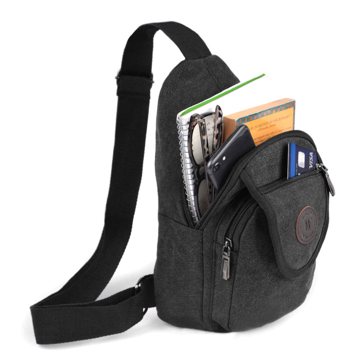 Canvas Crossbody Slinger Bag Tan - Funktionel Taske - Taske fra Westend hos The Prince Webshop