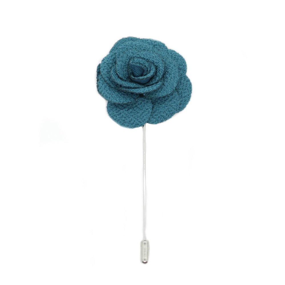 David Aster - Teal Blue Flower Lapel Pin - Reversnål fra David Aster Collection hos The Prince Webshop