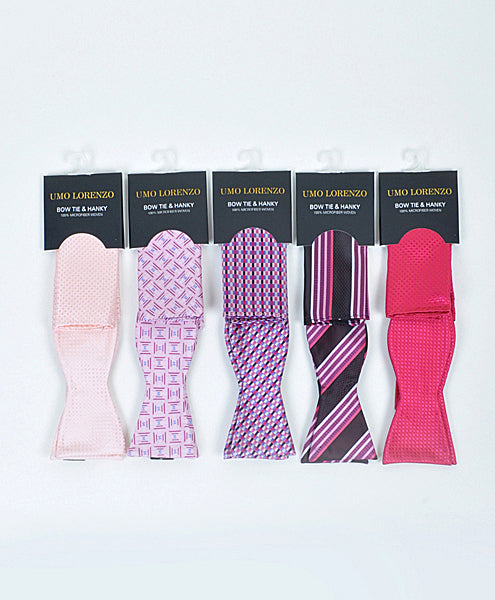 Selvbinder Butterfly og Lommeklud - Lotsa Lotsa Pink - Butterfly & Lommeklud Sæt fra Umo Lorenzo hos The Prince Webshop