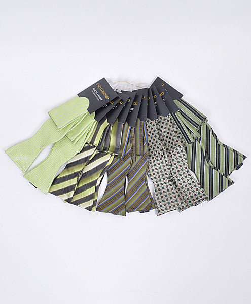 Selvbinder Butterfly og Lommeklud - Very Squary Green - Butterfly & Lommeklud Sæt fra Umo Lorenzo hos The Prince Webshop